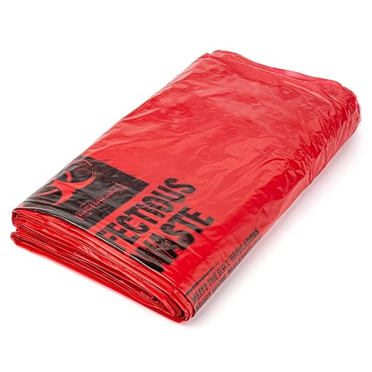 Aluf Plastics 45 Gallon (40 x 47) Red Infectious Waste Bags - Meets DOT Federal Requirements - Case of 100