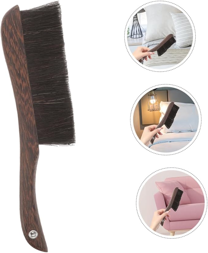 TIDTALEO 2pcs Wooden Handheld Cleaning Brush for Furniture Keyboards and Musical Instruments Soft Bristle Broom for Use