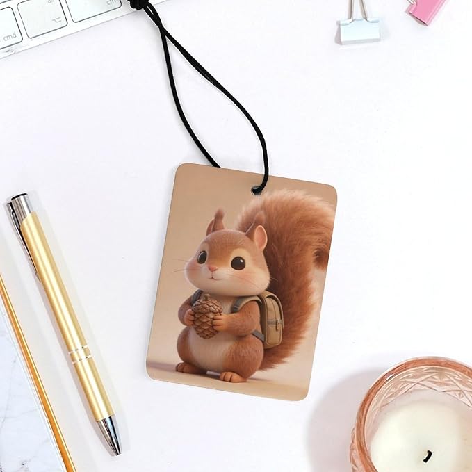 5PCS Car Air Freshener Hanging Personalized Double Sided Squirrel Small Backpack Car Fresheners Long Lasting New Cars Scents Cute Automotive Freshies for Closets Drawers (tea)