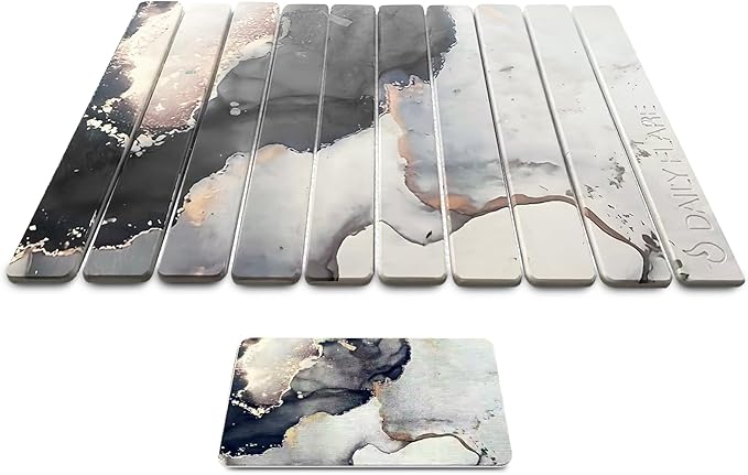 Stone Dish Drying Mat Foldable Diatomaceous Sink Mat – Fast-Drying Non-Slip Easy-Clean Stone Drainer for Kitchen &amp Bathroom (15.75” x 23.62”)