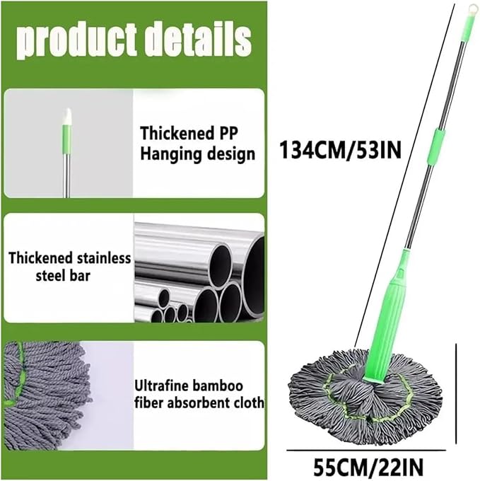 Rotating Mop 2 In1 Dehydrated Self Wringing 360 Degree Self Wringing Mop Hand Free Household Spin Mop Home Cleaning