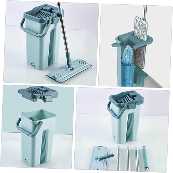 PRETYZOOM 1 Set Cleaning Mop with Easy Mobility Handle Non Hand Washing Dust Mop for Efficient Floor Cleaning with High Performance