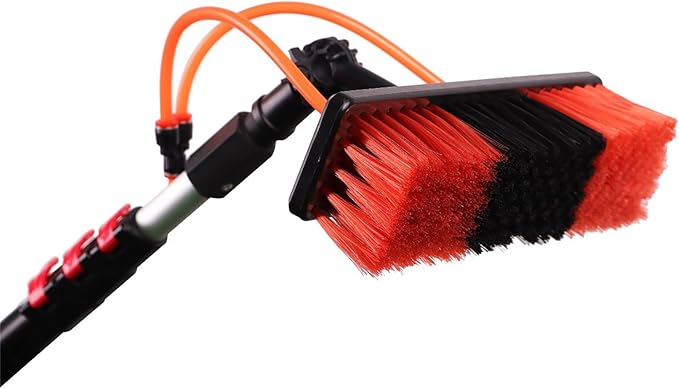 Window Cleaning Pole Extendable Window Cleaning Kit Window Cleaning Pole with Large Brush Head Roof Cleaning Tools12FT/3.6m