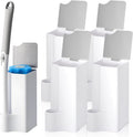 Weysat 4 Pack Wand Holder White Bathroom Storage Organizer for Cleaning Brush Accessories Space Saving Brush Caddy for Home Bathroom