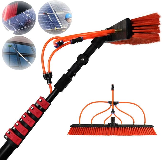 Outdoor Window Cleaning BrushExtendable Cleaner Conservatory Roof Water Fed Telesbrush Window Cleaning Pole Suitable for Photovoltaic Panel Cleaning Trucks Windows/12Ft/3.6