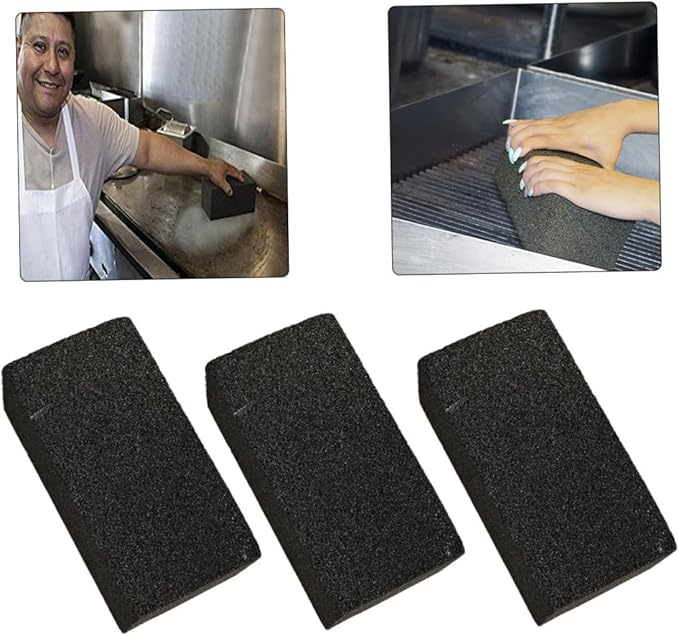Grill Griddle Cleaning Brick Block Ecological Barbecue Removing Stains Stone 3PCS