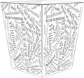 Marye-Kelley WB8615 - Word Collage Block Fonts Wastepaper Basket