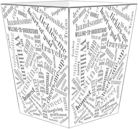 Marye-Kelley WB8615 - Word Collage Block Fonts Wastepaper Basket