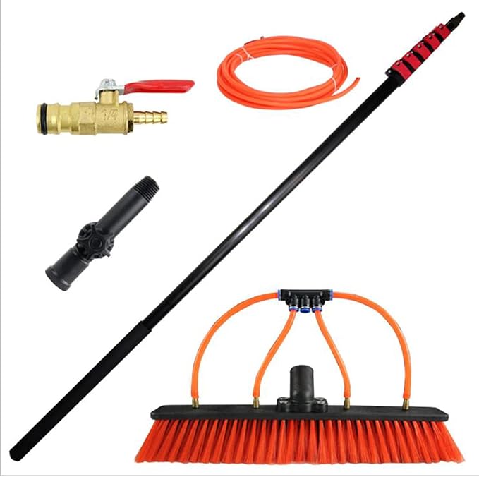 Long Handle Retractable Water Brush 9m Telescopic Pole Window Glass Cleaning Brush Solar Panel Cleaning Brush Water Fed Brush