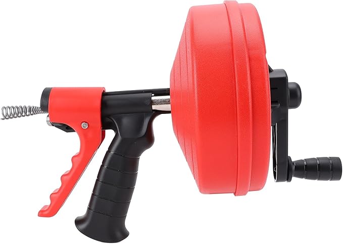 aqxreight Plumbing Snake 2 Modes Efficient 65 Manganese Steel Spring Drain Clog Remover for Kitchen Toilet 5m Spring Blockages Its of Manganese to Unblocking The Drain Clear (10m)