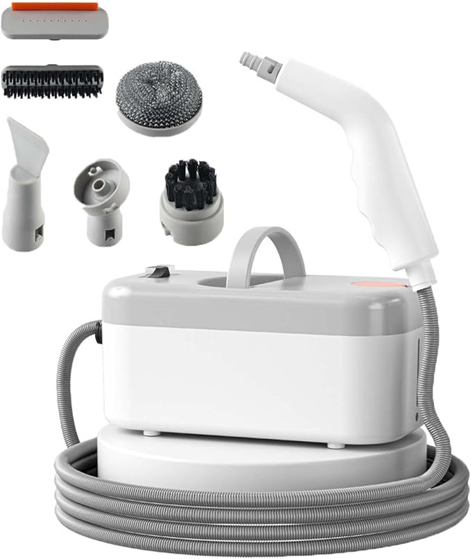 Handheld Steam Cleaner Portable High Pressure Steamer for Home Kitchen Bathroom Car Detailing Tile Floors Upholstery Cleaning 29oz Tank Includes 6 Accessories