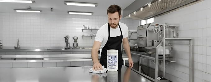EZ Shine Stainless Steel Wipes - 6x1 Full Case - 240 Count - Removes Fingerprints Water Marks and Smudges from Appliances - Works Great on Refrigerators Ovens &amp Grills.