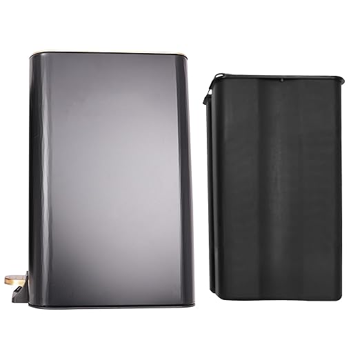 12L Slim Step Trash Can with Lid Soft Close 15.5 x 12 x 8.6in Size Stainless Steel Trash Bin Rectangular Wastebaskets Bin for Living Room Bedroom Office (Black)