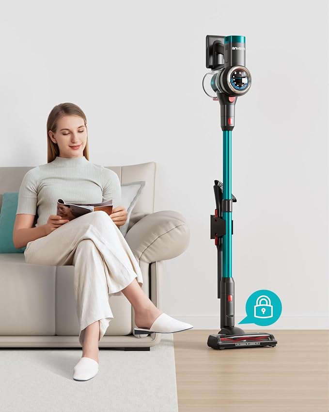 Cordless Vacuum Cleaner 650W 55KPa Lightweight Stick Vacuum Up to 70 Minutes Self-Standing Cordless Vacuum with OLED Display and Anti-Tangle Brush Roll for Home Carpets Hard Floors and Pet Hair