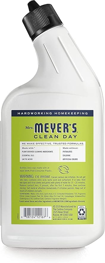 Mrs. MEYER'S Clean Day Lemon Verbena Toilet Bowl Cleaner 24 Fl Oz (Pack of 8)