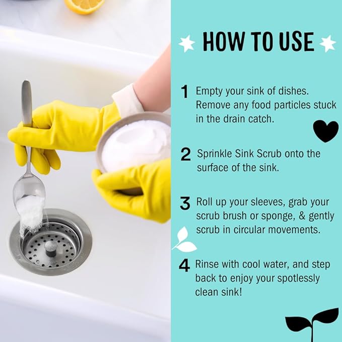 Molly's Suds Sink and All Purpose SCRUB | Gently Removes Stains Scrubs Away Grease &amp Gime Buffs out Scratches | Plant and Mineral Based | 2 Pack Beach Scent