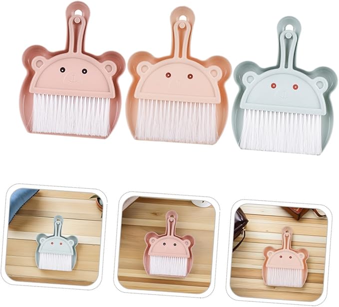 VILLCASE Desk Dustpan and Brush Set 6pcs Small Handheld Brooms with Dustpans for Desktop Cleaning Portable Mini Broom Combo for Home Office Keyboard and Small Space Use