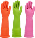 Rubber dishwashing gloves 3 or 6 Pairs for kitchenCleaning washing dish gloves long for household reuseable durable.