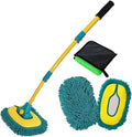 Car Wash Brush with Long Handle Car Wash Mop Mitt with 2 Replacement Head  Extension Pole Car Brush Cleaning Kit for Cars Trucks