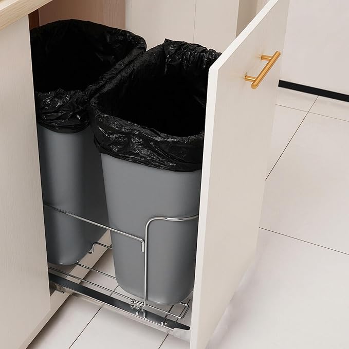 (100 Pack) 30-33 Gallon Trash Bags 1.3 Mil Heavy Duty Fits Round and Square 30-33 gal Trash Cans 33 x 39 Garbage Trash Can Liners (Black)