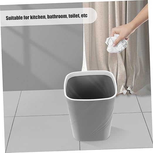 TEHAUX Large Capacity Trash Can Press Type Lid 13 Gallon Plastic Garbage Container for Kitchen Bathroom Office Slim Wastebasket Sink and Desktop Use