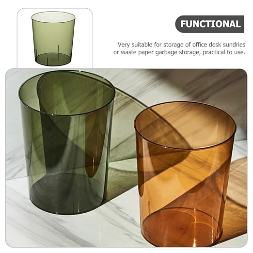 Large Capacity Trash Can Garbage Bucket Plastic Wastebasket for Home Office Open Lid Green Round Multi-Function Trash Bin for Living Room Kitchen