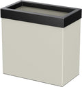 Gatco Modern Rectangle Wastebasket Matte Pearl and Matte Black Combo - Stainless Steel Trash Can with Removable Lid Leakproof 3 Gallon Capacity for Bathroom Bedroom Kitchen or Office