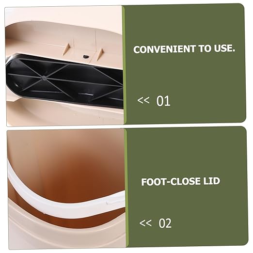 HANABASS Trash Can Foot Pedal Household Waste Basket Capacity Design for Kitchen Bathroom Office Excellent Craftsmanship and Practical Use