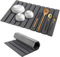 Stone Dish Drying Mat for Kitchen Counter 24''×15'' Dishes Drying Matt Kitchen Counter Absorbent Diatomaceous Earth Bath Quick Dry Mats for Tableware Bottles and Cup (Dark Grey)