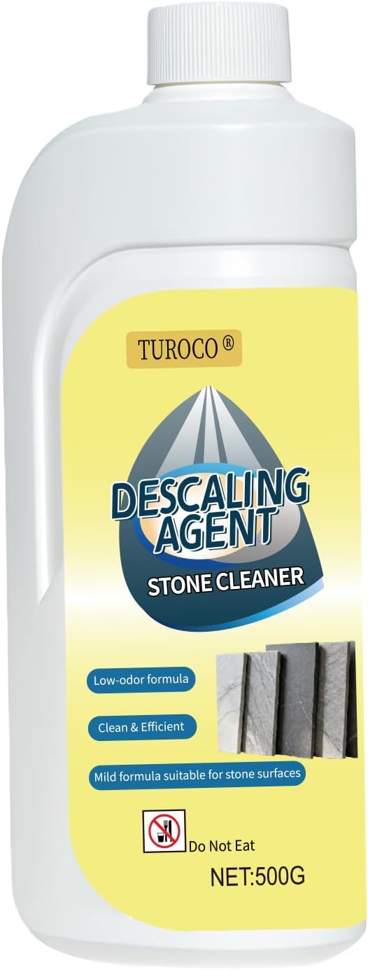 500ml Heavy-Duty Marble &amp Granite Cleaner –Yellowing &amp Limescale Remover for Tile Concrete &amp Natural Stone – Restores Shine for Bathroom Kitchen Patio &amp Outdoor Stone Surfaces