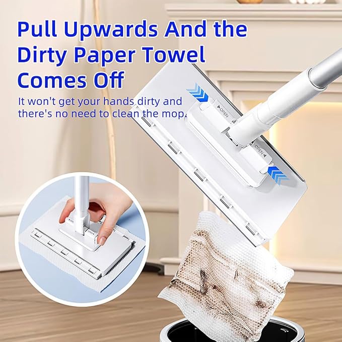 2026 New Zero Touch Clever Snap-Grip Mini Mops Mini Lazy Mop Wet and DryRetractable Gap Dust Cleaner Flat Mops with Locking Head &amp Sweeping Cloths40In Long Handle for Multi Cleaning