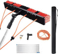 Water Fed Telescopic Brush 23ft Window Cleaning Pole Solar Panel Cleaning Equipment Extendable Cleaner Conservatory Roof / 7m Rod / 30cm Brush Head