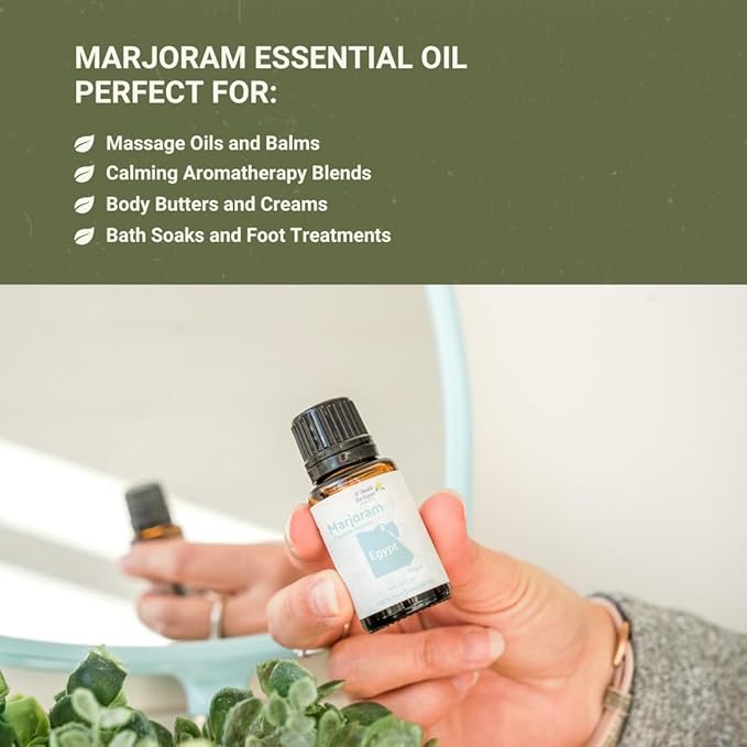 Marjoram Essential Oil - Direct from Al Sheikh for Export Egypt - Steam Distilled - Aceite de Mejorana for Aromatherapy Massage Diffuser DIY Candle and Soap Making - 2lbs