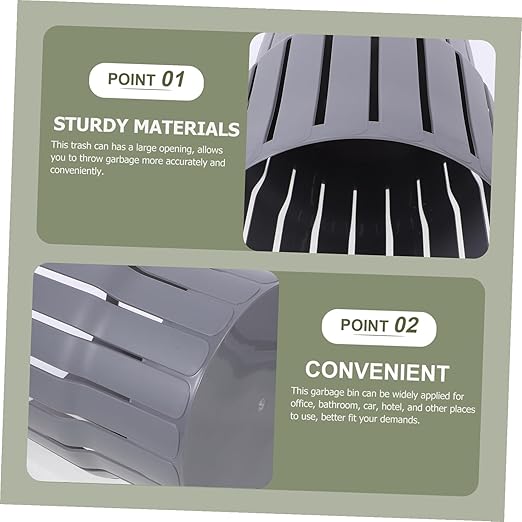Thickened Garbage Bucket Small Wastebasket for Home Office Bathroom Material Lightweight Gray Trash Can for Household Use