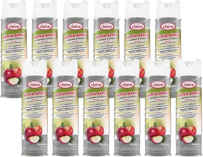 Claire CL161-12pk Dutch Apple Air Freshener &amp Deodorizer 10 Oz. Net Wt. 12 Count