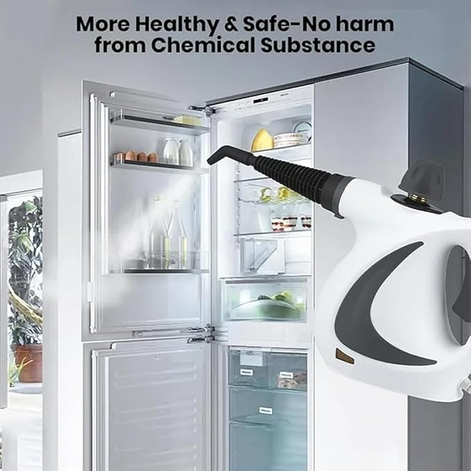 2025 Upgrade Saker Steam Cleaner Handheld High Pressure Steamer for Home Cleaning FurnitureCarpet Car Interior Kitchen Tile Multiple Nozzles (1Set+8 Fiber Cloth1set)