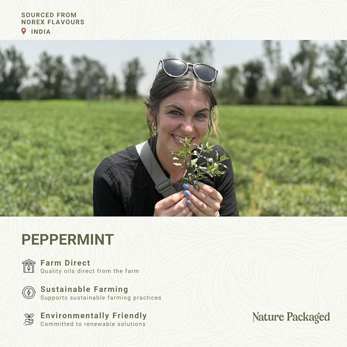 Peppermint Essential Oil - Direct from Norex Flavours India - Steam Distilled - Aceite Esencial de Menta for Aromatherapy Massage Diffuser DIY Candle and Soap Making - 2lbs