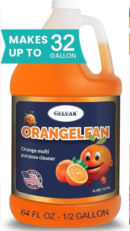 Multi Purpose Cleaner Pet Odor eliminator 64oz - Concentrate MAKES 32 GALLON - MADE IN USA- pH Neutral - Strong Floor Cleaner Odor eliminator - Stain Remover Cleaner &amp Deodorant (64 Fl Oz Orangel