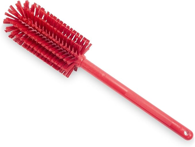 SPARTA Large Water Bottle Brush Ideal for Wide-Mouth Jars Bottles and Tumblers Dishwashing Tool with Handle for Home and Commercial Kitchens Plastic 16 Inches Red (Pack of 4)