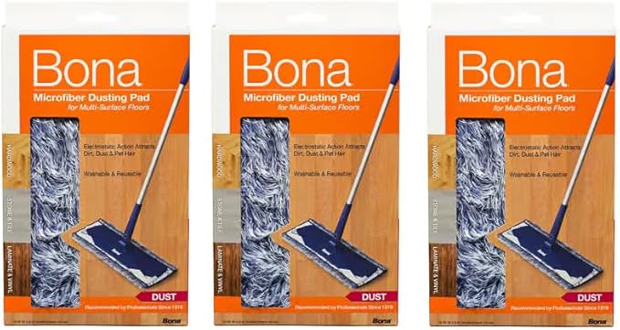 3 Pack Bona Dusting Pad | Designed on Hardwood Stone Tile and Laminated Floors | 4 W x 15 L…