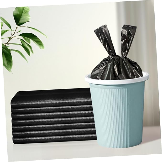 200pcs Thickened Plastic Trash Bags Large Capacity Garbage Liners for Kitchen Bathroom Home Office Leak-resistant Black Plastic Waste Bags for Everyday Use