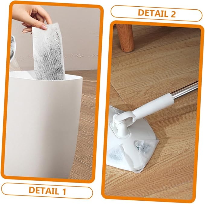 Retractable Dust Mop with Triangle Microfiber Head Dry Household Floor Cleaning Mop Rotatable Design for Easy Desktop and Floor Dust Removal White Extendable Handle