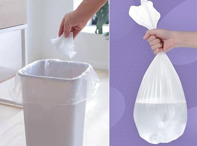 240 Count 8 Gallon Trash Bags Clear Medium Garbage Bags Strong Leakage-FreeUnscented 30 Liter Thick for Bathroom Office Kitchen Waste Basket Trash Can (Clear 8 Gallon-240 Count)