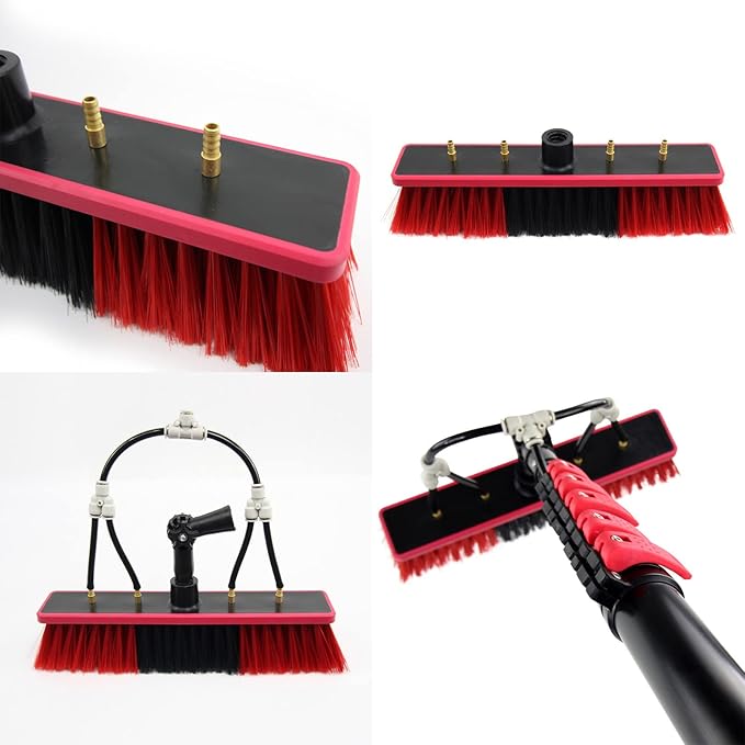 Window Cleaning Pole Window Cleaning Brush Equipment Water/Hose Fed Pole Photovoltaic and Solar Panels Cleaner Kit10.8M/36FT