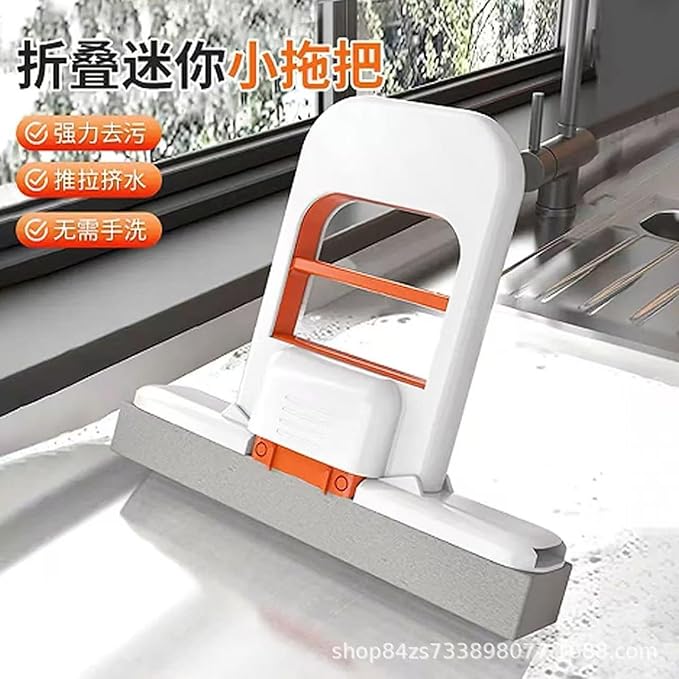 Multi-Functional Handheld mini mop for Lazy People no Need to wash by Hand mini Kitchen Desktop Sponge Absorbent mini mop (Two Small mops on The Desktop)