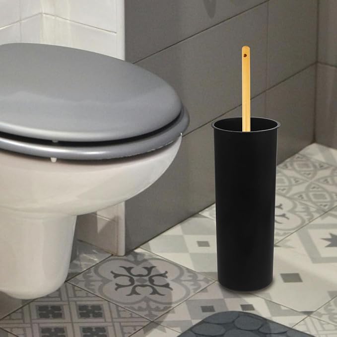 Toilet Brush Cup Holder Sturdy Plastic Bathroom Brush Container for Cleaning Essential Toilet Cleaning Tool Stylish Organized Design for Restrooms