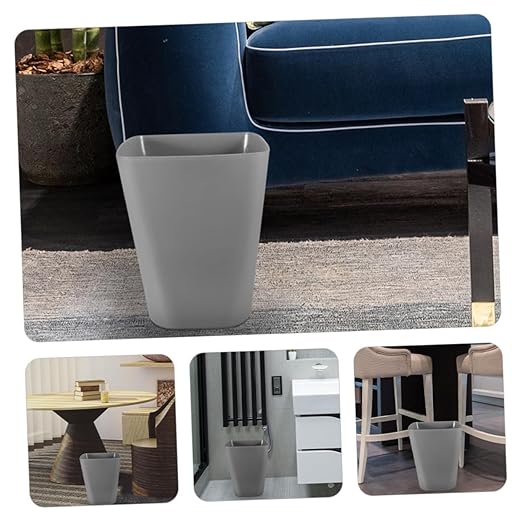 Ciieeo 2pcs Compact Office Trash Can Simple Square Wastebasket for Bedroom Bathroom and Living Versatile Grey Containers for Clean Spaces