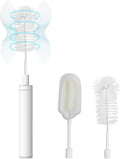 NINESTARS Electric Baby Bottle Brush Cleaner w/Aluminum Handle Powerful Rotating Cleaning Bottle Brush 2600mAh Battery Electric Bottle Cleaner for Water Bottle Baby Bottle Mug Coffee Cup (White)