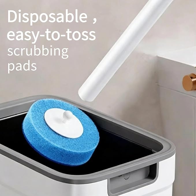 Disposable Toilet Brush Cleaning System Includes 56 Detergent Refills Hygienic Replaceable Brush Heads Wall-Mounted Rotating Holder Set Bathroom Maintenance Toilet Cleaner