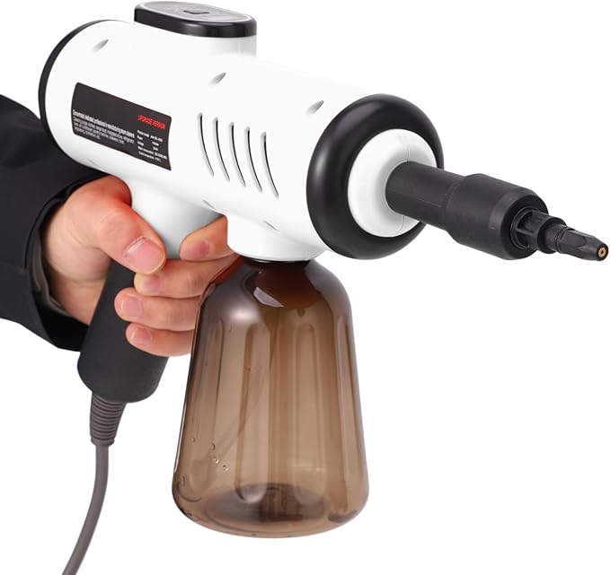 Asixxsix 1200W Handheld Steam Cleaner 600ML Portable High Pressure Steamer with 3 Temperature Settings Multi Purpose Digital Display Steam Cleaner for Kitchen Bathroom Floor Car (White US Plug 110V)